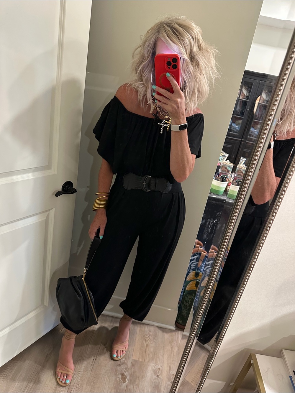 Cupshe Women's Black Ruffle Jumpsuit - Small